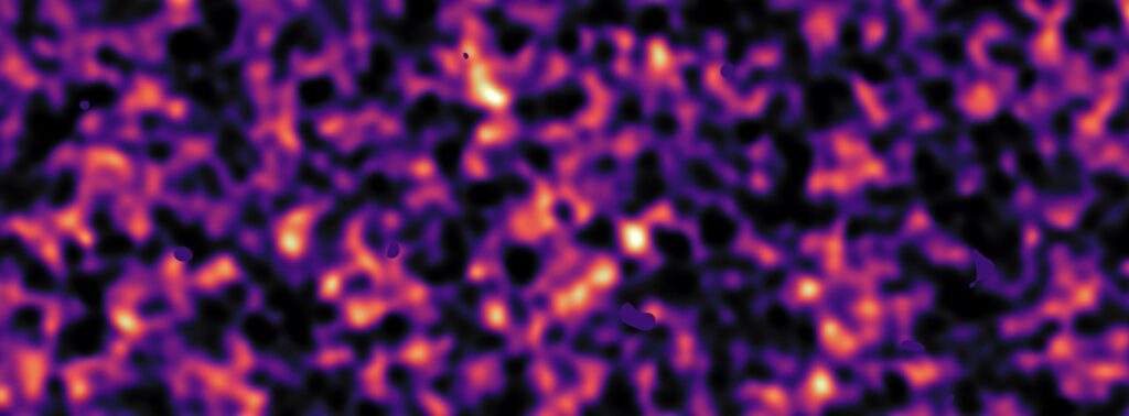 Dark matter map of a patch of sky observed by Kilo-Degree Survey based on gravitational lensing