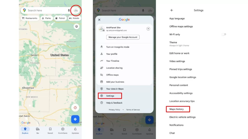 Google Maps History from Android and iPhone